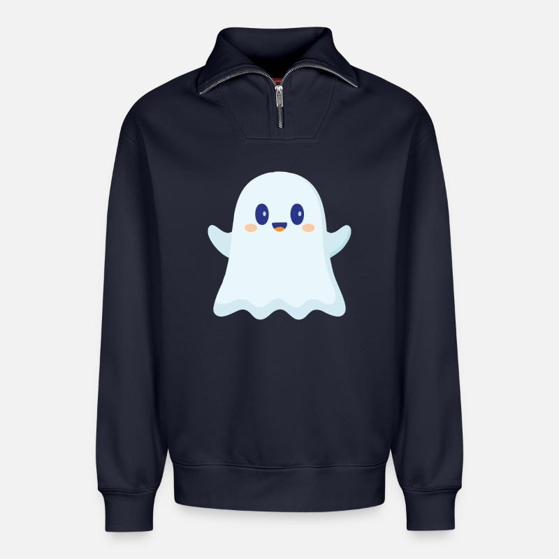 süßer Geist - Relaxed Unisex Organic Half Zip Sweatshirt – von SPREAD - Navy