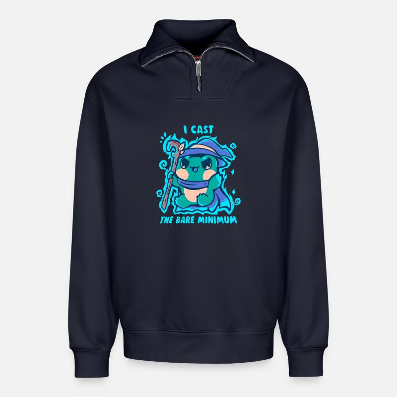 The Bare Minimum Spell - Relaxed Unisex Organic Half Zip Sweatshirt – by SPREAD - navy