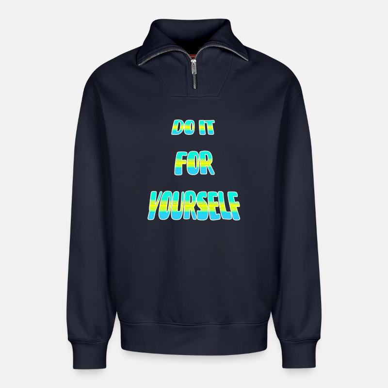 Do-it-Punkt - Relaxed Unisex Organic Half Zip Sweatshirt – von SPREAD - Navy