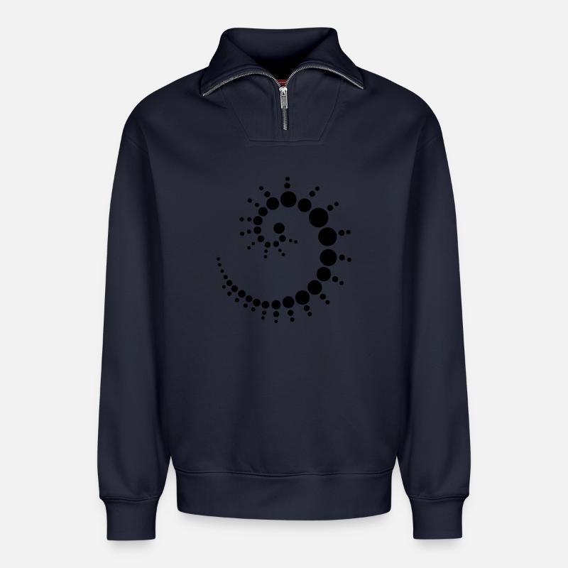fossil - Relaxed Unisex Organic Half Zip Sweatshirt – by SPREAD - navy
