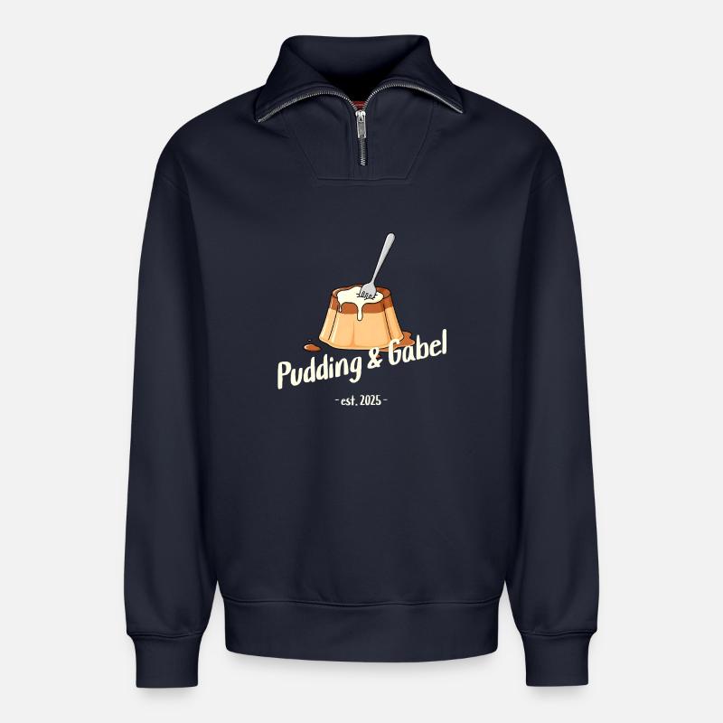 Pudding und Gabel - Est. 2025 - Relaxed Unisex Organic Half Zip Sweatshirt – von SPREAD - Navy
