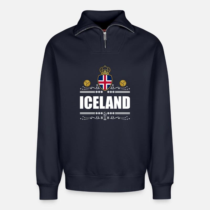 ISLAND - Relaxed Unisex Organic Half Zip Sweatshirt – von SPREAD - Navy