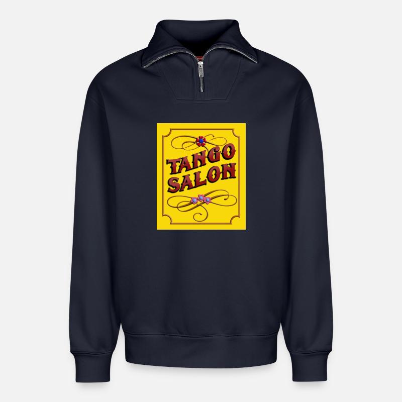 Tango Salon - Relaxed Unisex Organic Half Zip Sweatshirt – by SPREAD - navy