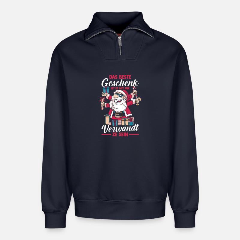 Bogenschütze Bogensport Bogenschießen - Relaxed Unisex Organic Half Zip Sweatshirt – von SPREAD - Navy
