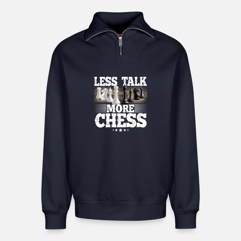 Schach - Relaxed Unisex Organic Half Zip Sweatshirt – von SPREAD - Navy