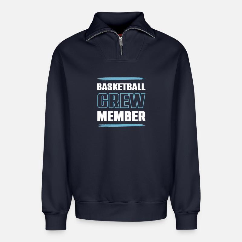 Bbq Crew - Relaxed Unisex Organic Half Zip Sweatshirt – von SPREAD - Navy