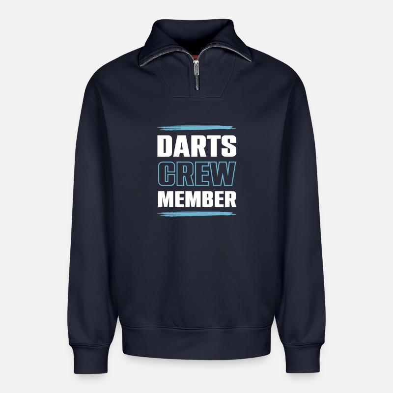Darts Crew - Relaxed Unisex Organic Half Zip Sweatshirt – von SPREAD - Navy