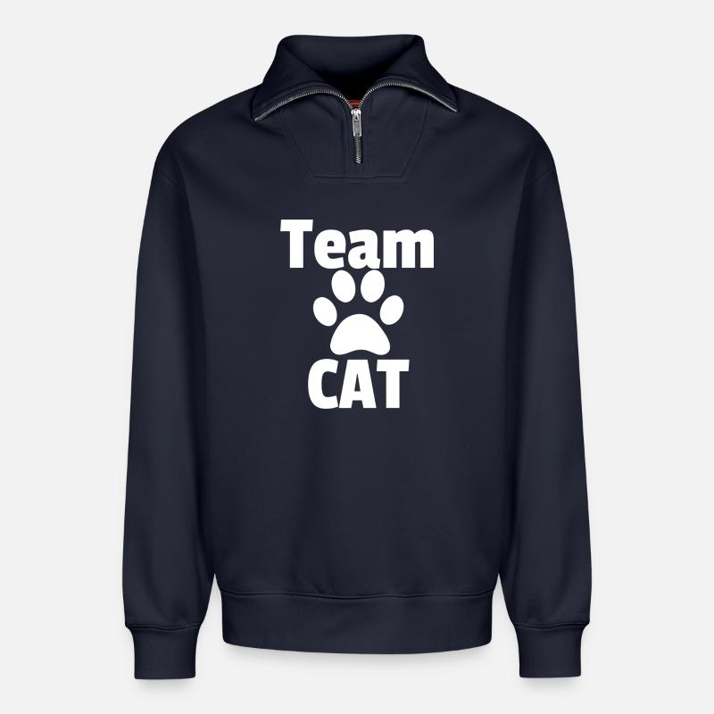 Team CAT - Relaxed Unisex Organic Half Zip Sweatshirt – von SPREAD - Navy