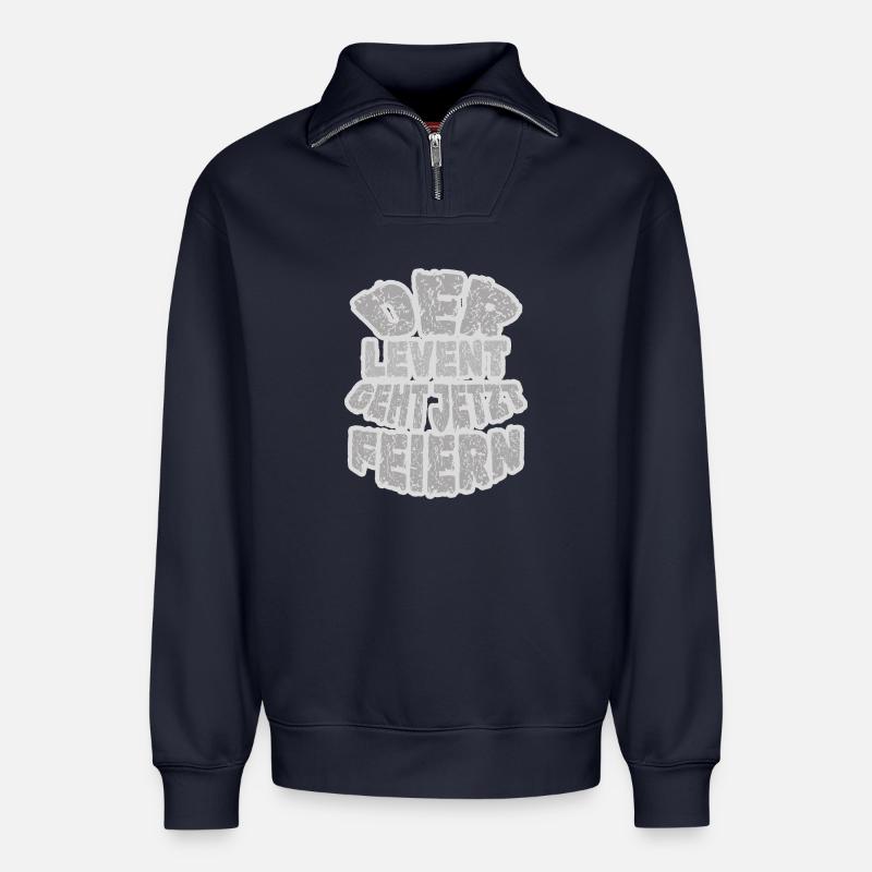 LAMB - Relaxed Unisex Organic Half Zip Sweatshirt – by SPREAD - navy
