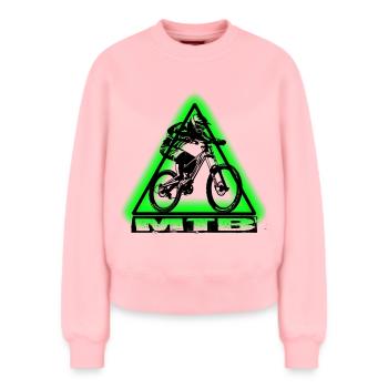 MTB Bike - Relaxed Women's Organic Sweatshirt – by SPREAD - rose - Front - AI Model Female 180 light (180cm)