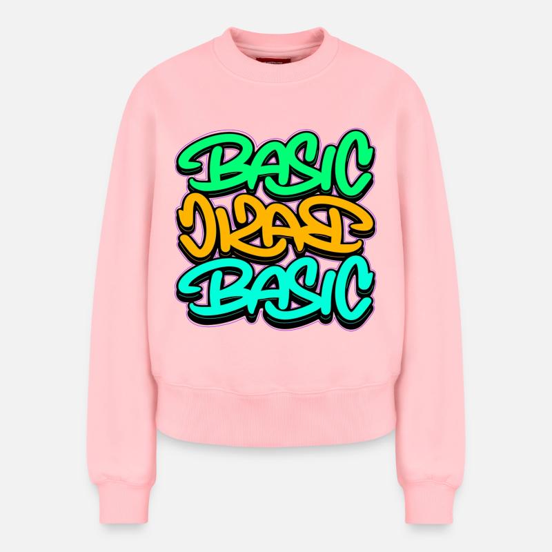 Urban Graffiti Basic Triple Font - Relaxed Women's Organic Sweatshirt – by SPREAD - rose