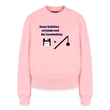 Context - Relaxed Women's Organic Sweatshirt – by SPREAD - rose - Front - AI Model Female 180 light (180cm)