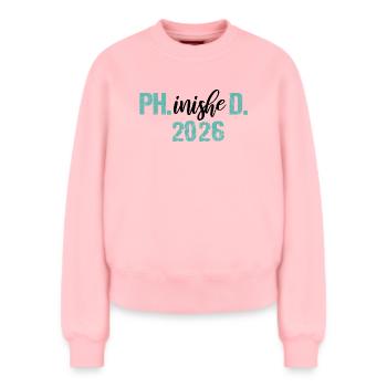Doctor 2026 Degree Philistine Dissertation PhD - Relaxed Women's Organic Sweatshirt – by SPREAD - rose - Front - AI Model Female 180 light (180cm)