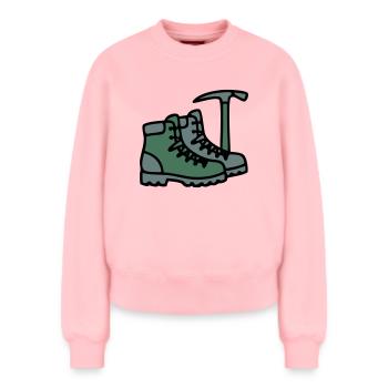 Wanderschuhe Eispickel Bergsteiger Alpen Wanderer - Relaxed Women's Organic Sweatshirt – by SPREAD - rose - Front - AI Model Female 180 light (180cm)