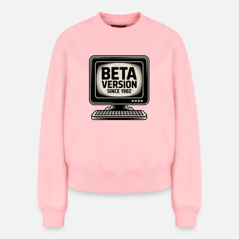 Retro Computer Beta Version Design - Relaxed Frauen Organic Sweatshirt – von SPREAD - Rosa