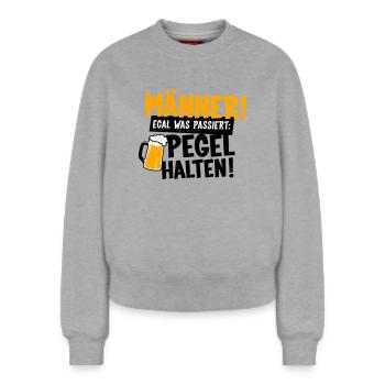 Männer Pegel halten - Relaxed Frauen Organic Sweatshirt – von SPREAD - Grau meliert - Vorne - AI Model Female 180 light (180cm)