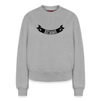 Meilleure Maman - Fête des Mères - Sweat femme décontracté en coton biologique – de SPREAD - gris chiné - Devant - AI Model Female 180 light (180cm)