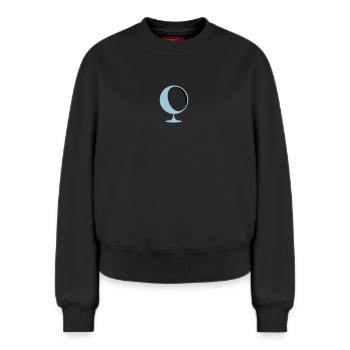 retro lounge chair eames panton - Relaxed Women's Organic Sweatshirt – by SPREAD - black - Front - AI Model Female 180 light (180cm)