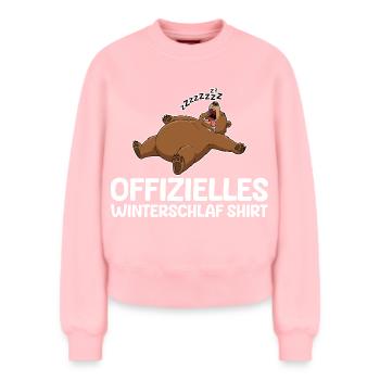 Mode Hibernation Ours Drôle Lève-Tard - Sweat femme décontracté en coton biologique – de SPREAD - rose - Devant - AI Model Female 180 light (180cm)