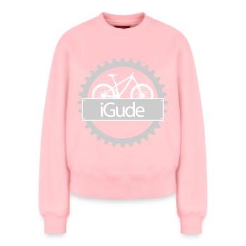 iGude Zahnrad MTB hell - Relaxed Frauen Organic Sweatshirt – von SPREAD - Rosa - Vorne - AI Model Female 180 light (180cm)