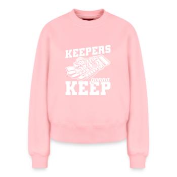 Gardien de but Football - Sweat femme décontracté en coton biologique – de SPREAD - rose - Devant - AI Model Female 180 light (180cm)