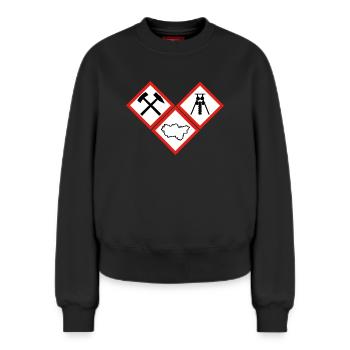 DANGER RUHRPOTT - Sweat femme décontracté en coton biologique – de SPREAD - noir - Devant - AI Model Female 180 light (180cm)
