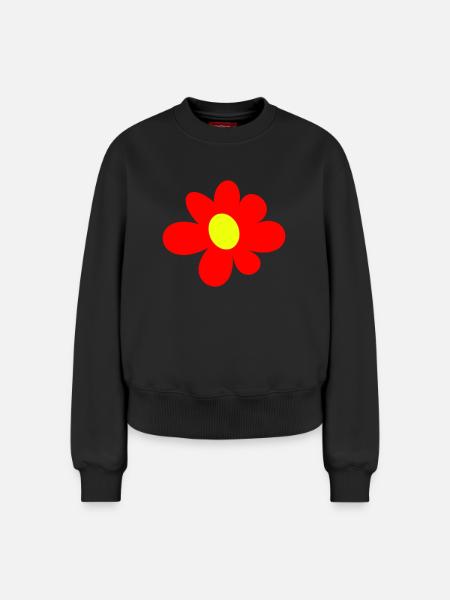 Blume - Relaxed Frauen Organic Sweatshirt – von SPREAD - Schwarz