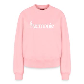 HARMONIE ! (famille, papa, maman, enfants)  - Sweat femme décontracté en coton biologique – de SPREAD - rose - Devant - AI Model Female 180 light (180cm)