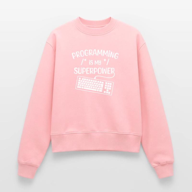 Computerfreak Developer Statement Coden Informatik Relaxed Frauen Organic Sweatshirt – von SPREAD
