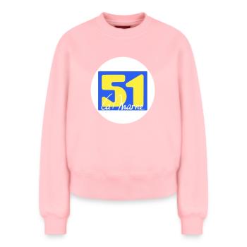 Logo emblématique de La Marne en couleurs vives - Sweat femme décontracté en coton biologique – de SPREAD - rose - Devant - AI Model Female 180 light (180cm)