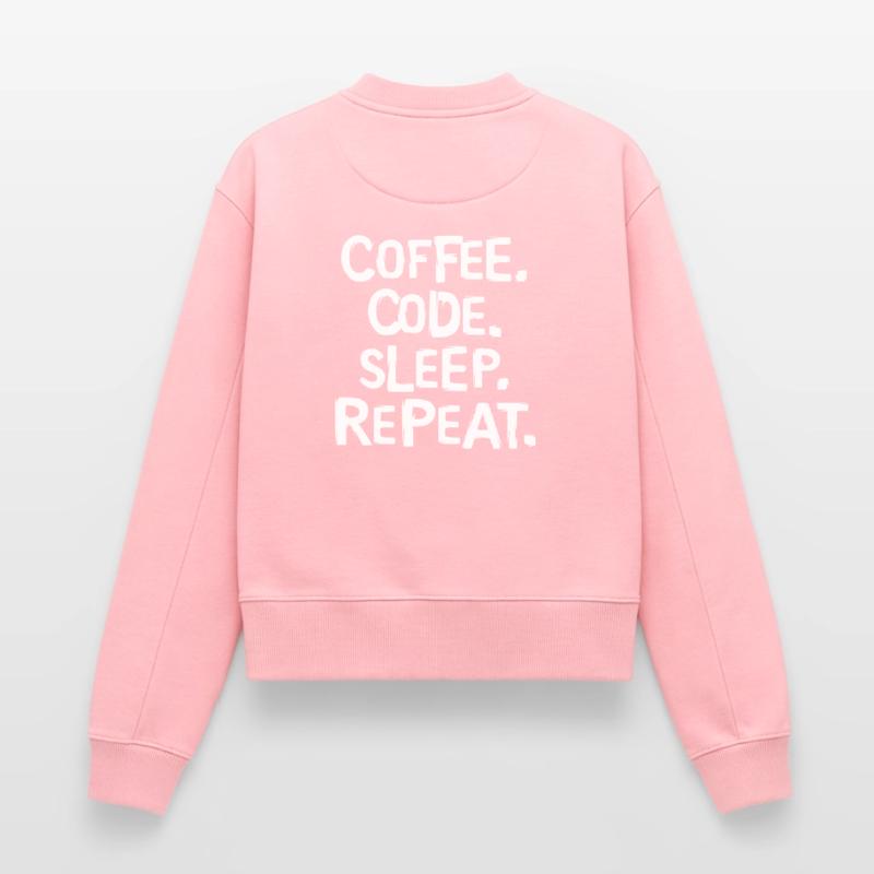 coffee code sleep - repeat programmer work Relaxed Women's Organic Sweatshirt – by SPREAD