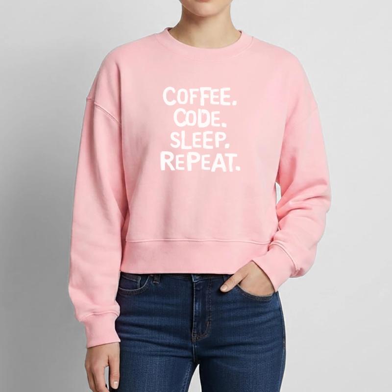 coffee code sleep - repeat Programmierer Arbeit Relaxed Frauen Organic Sweatshirt – von SPREAD