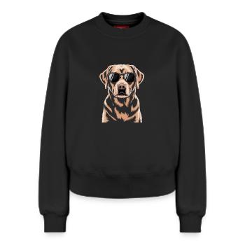 Brauner Labrador  - Relaxed Frauen Organic Sweatshirt – von SPREAD - Schwarz - Vorne - AI Model Female 180 light (180cm)