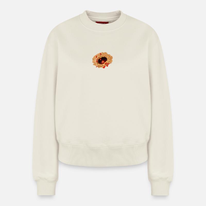 Galactic Donut with Cosmic Core Opening - Relaxed Women's Organic Sweatshirt – by SPREAD - off white