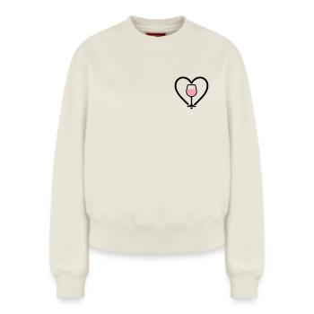 Cœur + Vin Rosé – Rosé Lover - Sweat femme décontracté en coton biologique – de SPREAD - blanc cassé - Devant - AI Model Female 180 light (180cm)