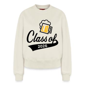 Promotion 2026 (Promotion diplômée / Bière / 2C POS) - Sweat femme décontracté en coton biologique – de SPREAD - blanc cassé - Devant - AI Model Female 180 light (180cm)
