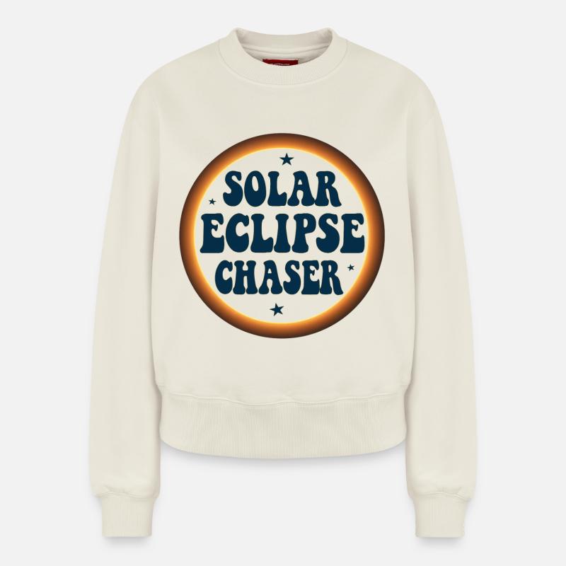 Solar eclipse chaser - Relaxed Women's Organic Sweatshirt – by SPREAD - off white