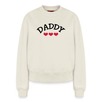 Daddy - Relaxed Frauen Organic Sweatshirt – von SPREAD - Naturweiß - Vorne - AI Model Female 180 light (180cm)