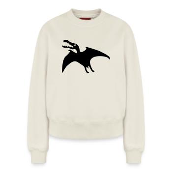 flugsaurier dinosaurier fliegen - Relaxed Frauen Organic Sweatshirt – von SPREAD - Naturweiß - Vorne - AI Model Female 180 light (180cm)