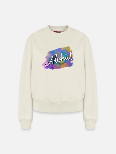 Aloha! - Relaxed Frauen Organic Sweatshirt – von SPREAD - Naturweiß