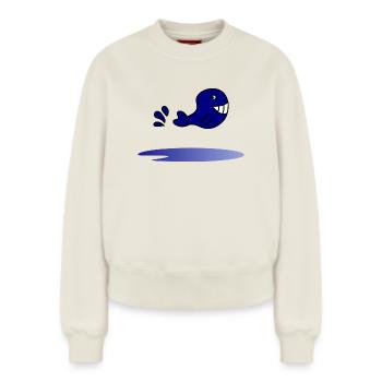 FEIERTAG. FROHE FEIERTAGE. GELIEBTE. MEISTER. LEHRER - Relaxed Frauen Organic Sweatshirt – von SPREAD - Naturweiß - Vorne - AI Model Female 180 light (180cm)