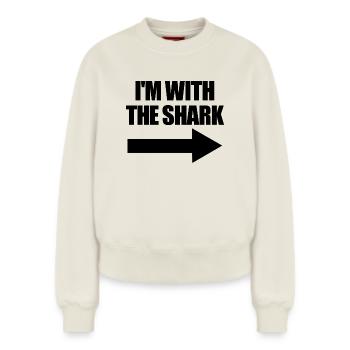Shark Costume for Kids – Parents: I'm with the Ha - Relaxed Women's Organic Sweatshirt – by SPREAD - off white - Front - AI Model Female 180 light (180cm)