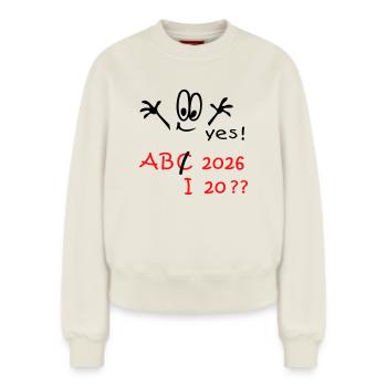 Back to school 2026 Abitur ? - Relaxed Women's Organic Sweatshirt – by SPREAD - off white - Front - AI Model Female 180 light (180cm)