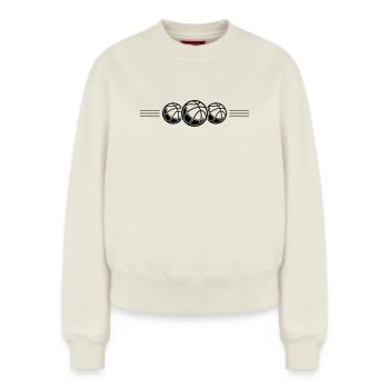 Équipe de Basketball Symbol - Sweat femme décontracté en coton biologique – de SPREAD - blanc cassé - Devant - AI Model Female 180 light (180cm)