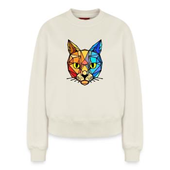 Animal Tiger - Relaxed Women's Organic Sweatshirt – by SPREAD - off white - Front - AI Model Female 180 light (180cm)