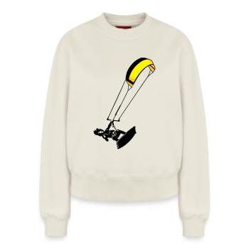 kite-surf - Relaxed Women's Organic Sweatshirt – by SPREAD - off white - Front - AI Model Female 180 light (180cm)