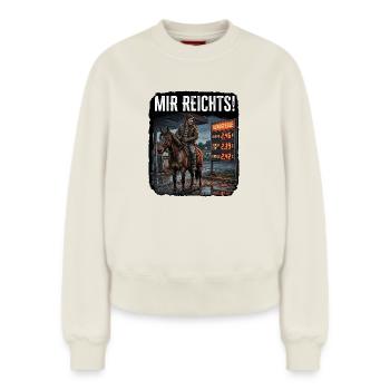 Sprit Preise Tanken Benzin - Relaxed Frauen Organic Sweatshirt – von SPREAD - Naturweiß - Vorne - AI Model Female 180 light (180cm)
