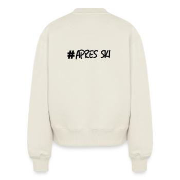Ski, ski, ski, après-ski, freeski, hiver - Sweat femme décontracté en coton biologique – de SPREAD - blanc cassé - Dos - AI Model Male 185 light (185cm)