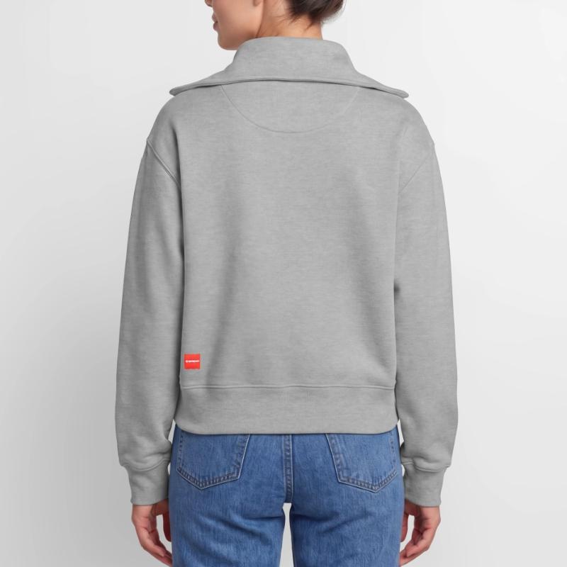 Conception de technique de plan de snowboard Sweat femme décontracté à demi-zip – de SPREAD