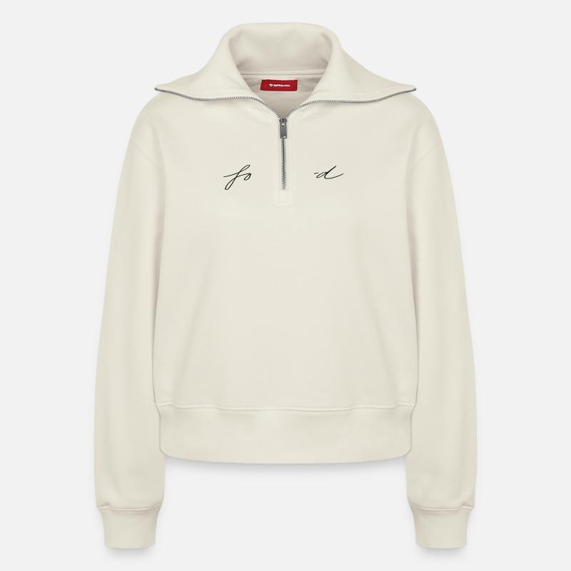 Foreward - Relaxed Women's Half Zip Sweatshirt – by SPREAD - off white